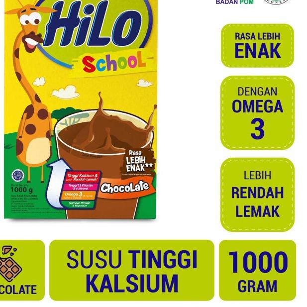 

✨TERBARU✨ HiLo School Chocolate 1000 gram - Susu Tinggi Kalsium !!