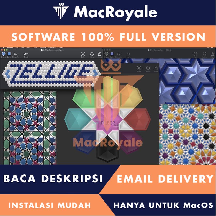 [MacOS] Zellige Polygon Mosaic Design Full Version Lifetime Full Garansi