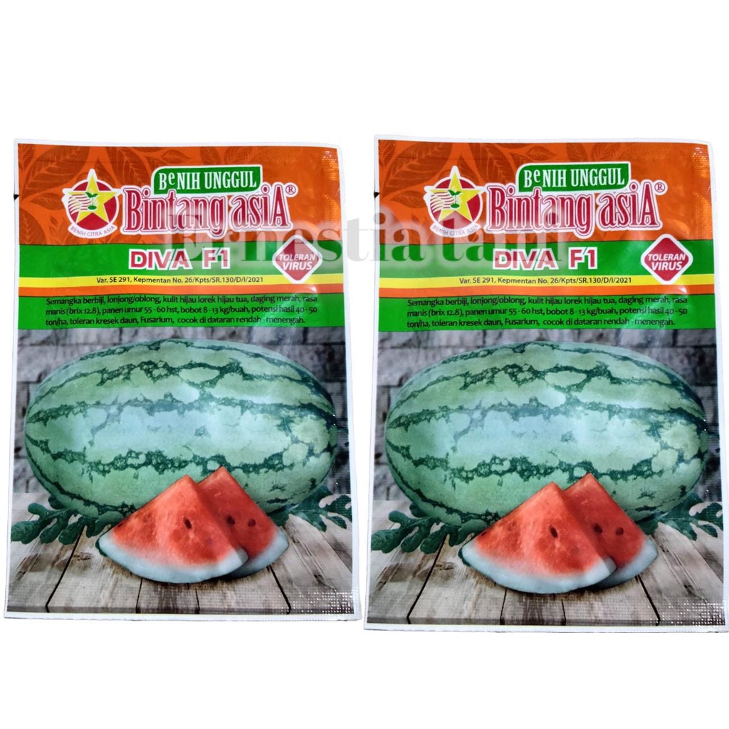 Benih Bibit DIVA F1 20gr Semangka Inul Lonjong Diva F1 Loreng kemasan 20 gram
