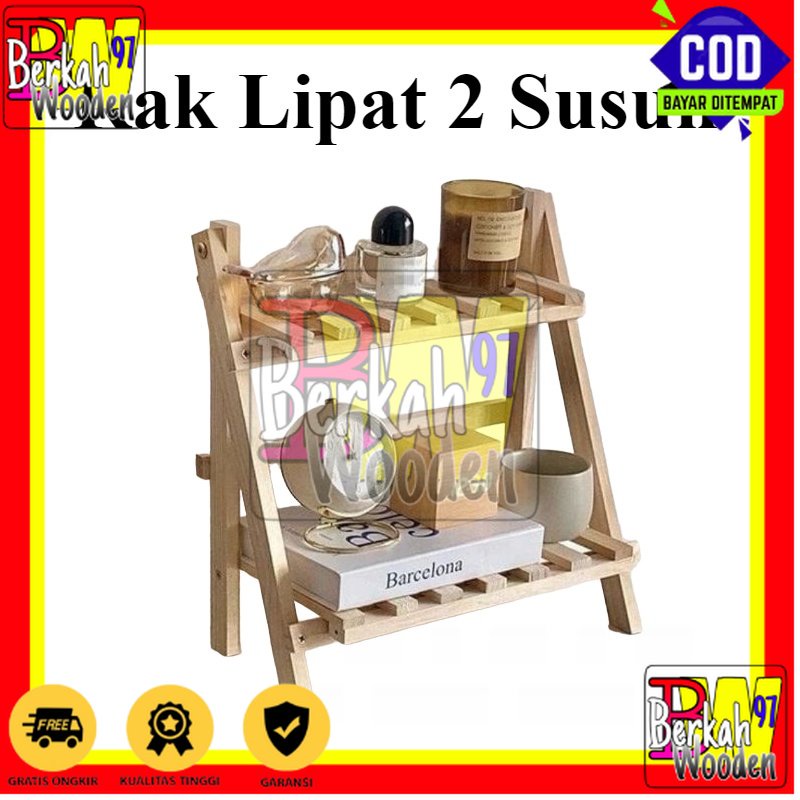 Rak Susun kayu Mini Serbaguna | Rak Meja Rakit Multifungsi