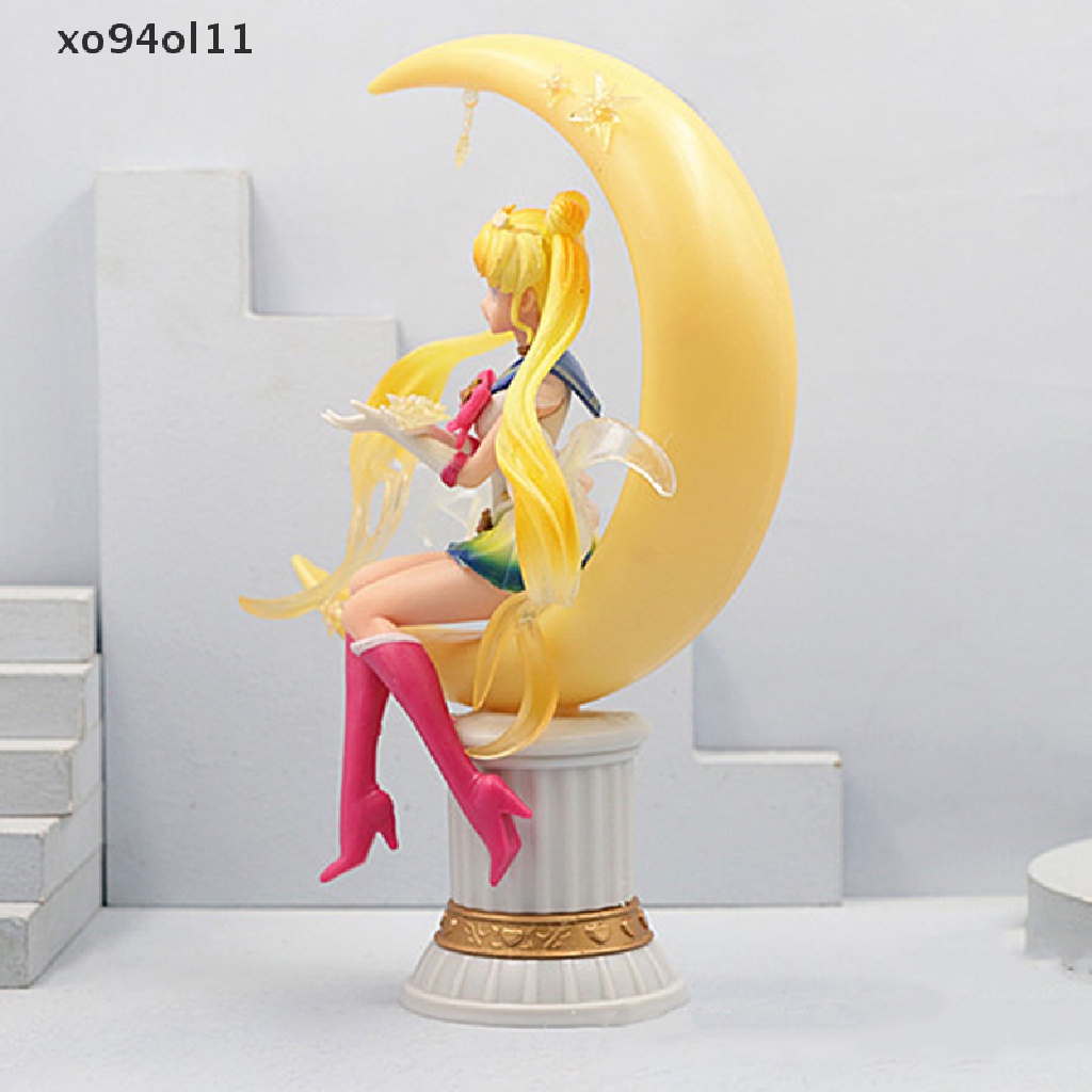 Xo 20CM Sailor Moon Anime Tsukino Usagi PVC Action Figure Moon Hare Sailor Moon Zero Figure Model Karakter Kartun Koleksi Mainan Hadiah Anime Toy OL