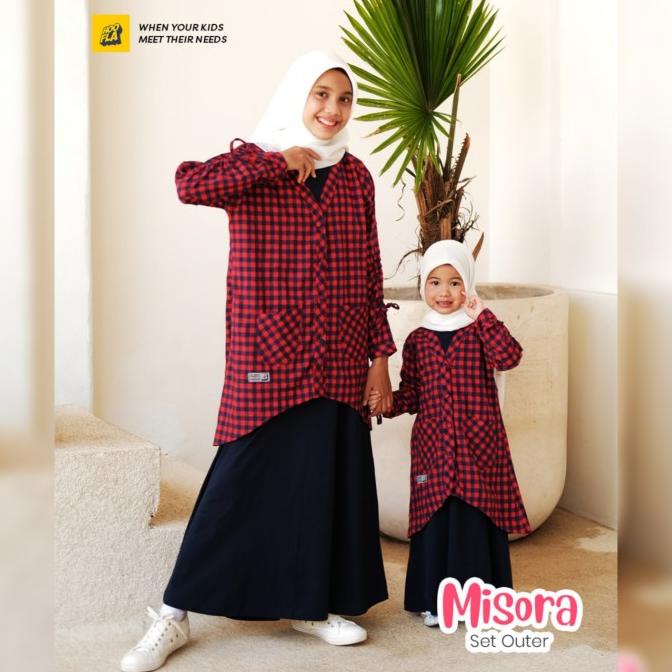 HOOFLA KIDS - Gamis Anak Perempuan Muslim Set Outer Usia 3 - 16 Tahun