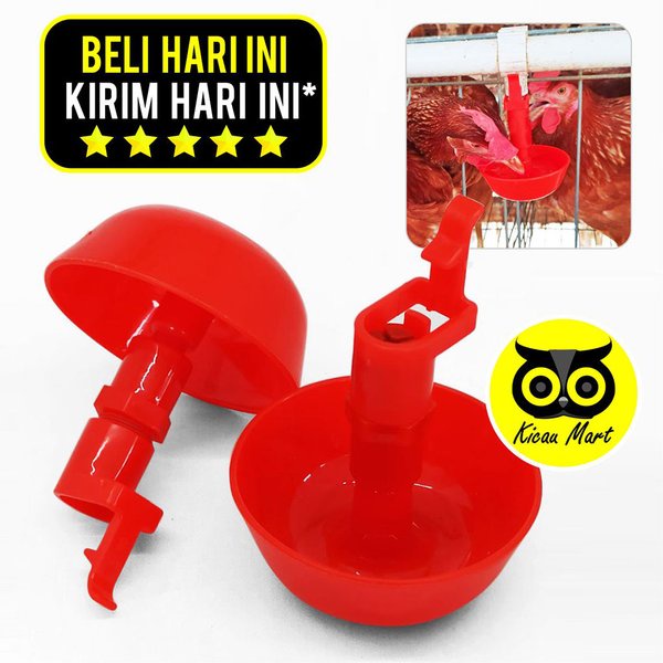 Nipple Nipel Tempat Makan Minum Ternak Ayam Mangkok Bulat Gantung Cangkir Minum Otomatis Anak Ayam Bebek Itik Puyuh Unggas Nippel Niple Drinker