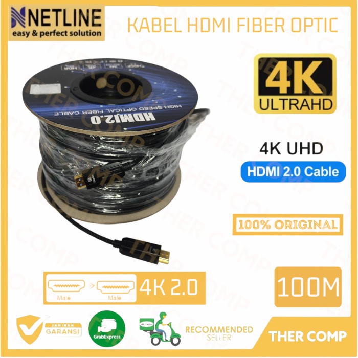 Kabel HDMI Fiber Optik 4Kx2K 100 Meter Netline Optik