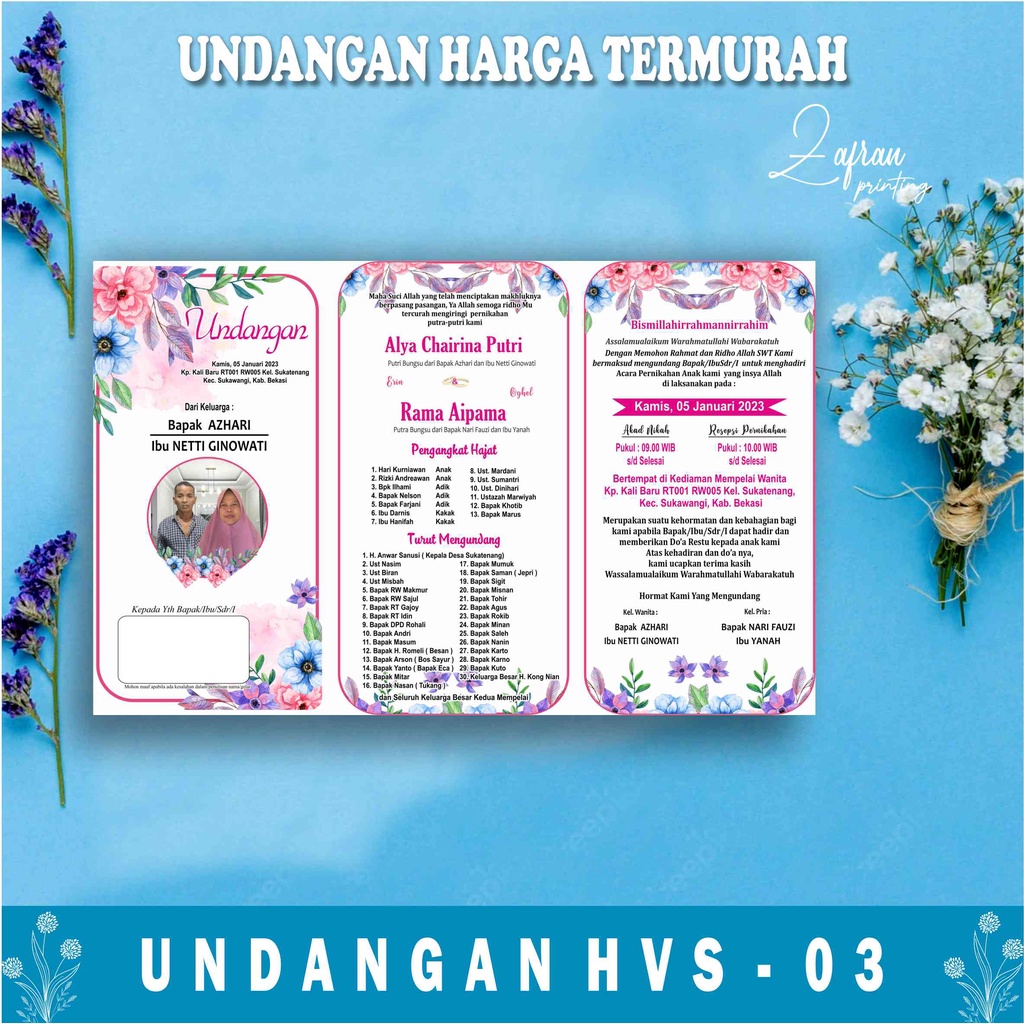 

UNDANGAN HVS MURAH DESAIN KEKINIAN CETAK SATU SISI MINIMAL ORDER 200 LMBR