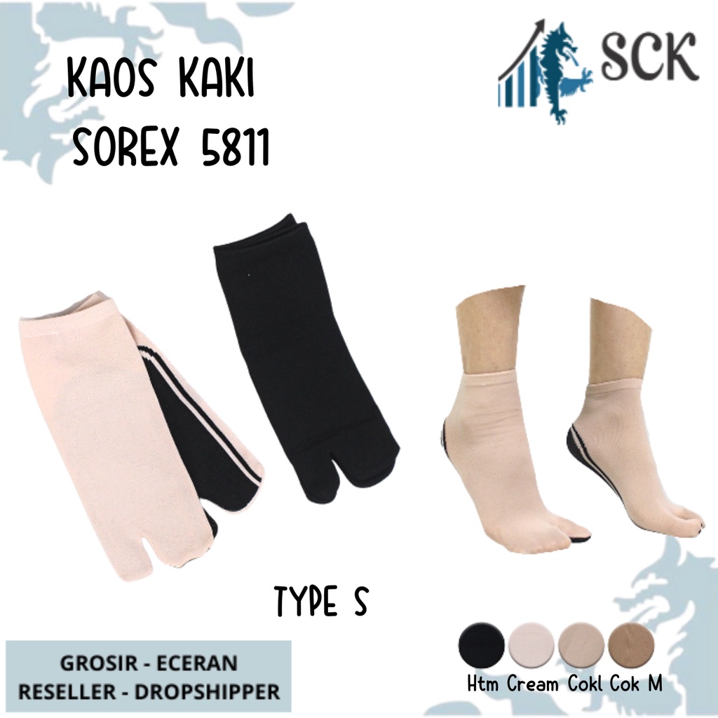 Kaos Kaki Sorex Wanita Muslimah Jempol K 5811 / Kaus Kaki Perempuan 2 Jari Atas Mata Kaki - SCK