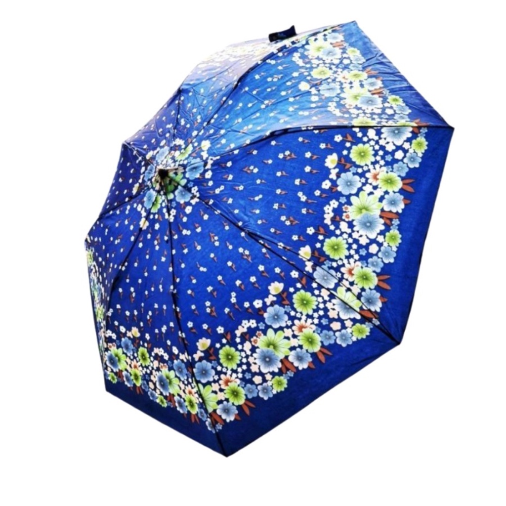 PAYUNG LIPAT MOTIF KEMBANG / PAYUNG MOTIF KEMBANG WARNA BIRU