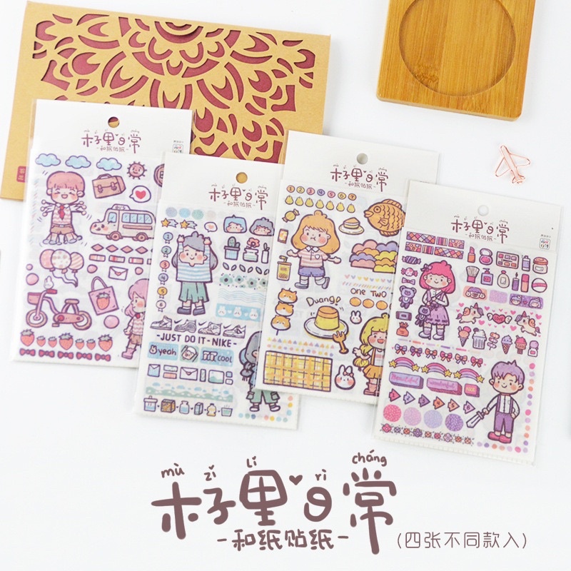 

[BUJOYUK] MUZILI - Stiker Motif Gadis Kartun Untuk Dekorasi DIY Lucu