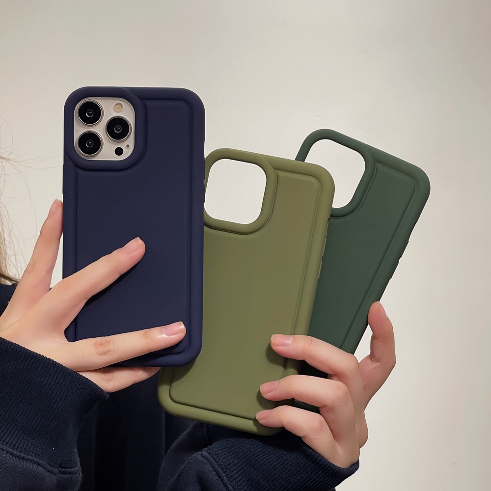 Airbag Casing Ponsel Silikon Cair Shockproof Untuk iPhone 14 Pro Max13 12 11 Pro Max14 Plus Soft Casing iPhone XS MAX XR Cover