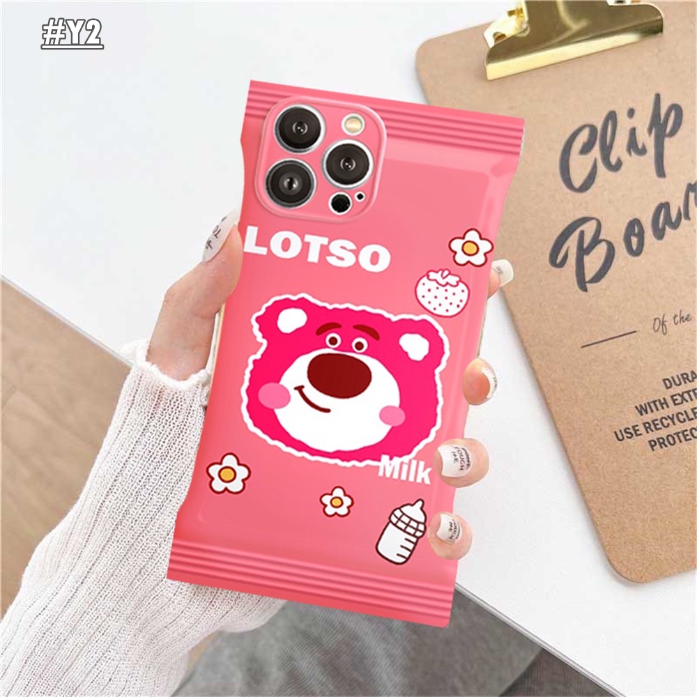 Realme C35 C30 C31 C33 RealmeC21Y C25Y C11 Realme 10 9i 8i 6i 5i 7i C25 C15 C12 C20 C3 C1 Narzo 50A Prime Kartun Manyo Strawberry Bear Dan StellaLou Rabbit Soft Candy Case RIXUAN