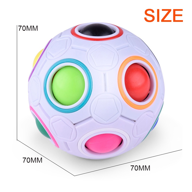 Rainbow Ball Cube Mainan Penghilang Stress Anak Bola Pencet Latihan Berpikir Belajar Awal Fidget Toys