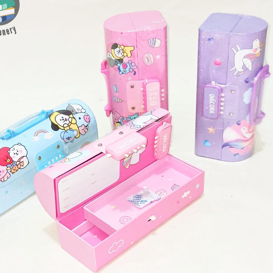 

DISKON BRANDS FESTIVAL BOS Kotak Pensil Karton+Kunci Pin/Tempat Pensil/Pencil Case Locker 