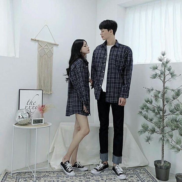 Minnie Kemeja Couple Flanel Brown Sudah 2 pcs - Baju Couple Pasangan Flanel Korean Style