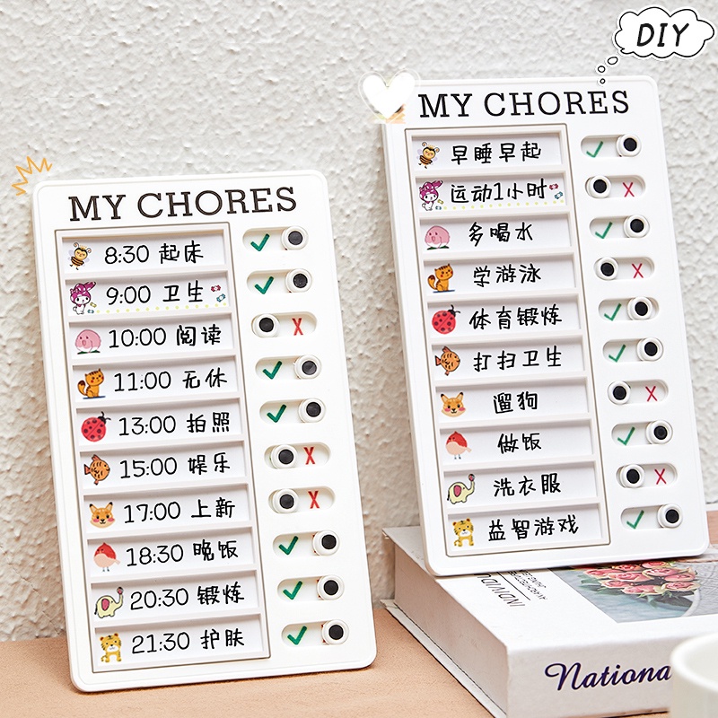 Adjustable Home Note Board Portable Managemant Planing Memo Boards Multi-purpose Wall Hanging Message note Kartu pukulan disiplin diri