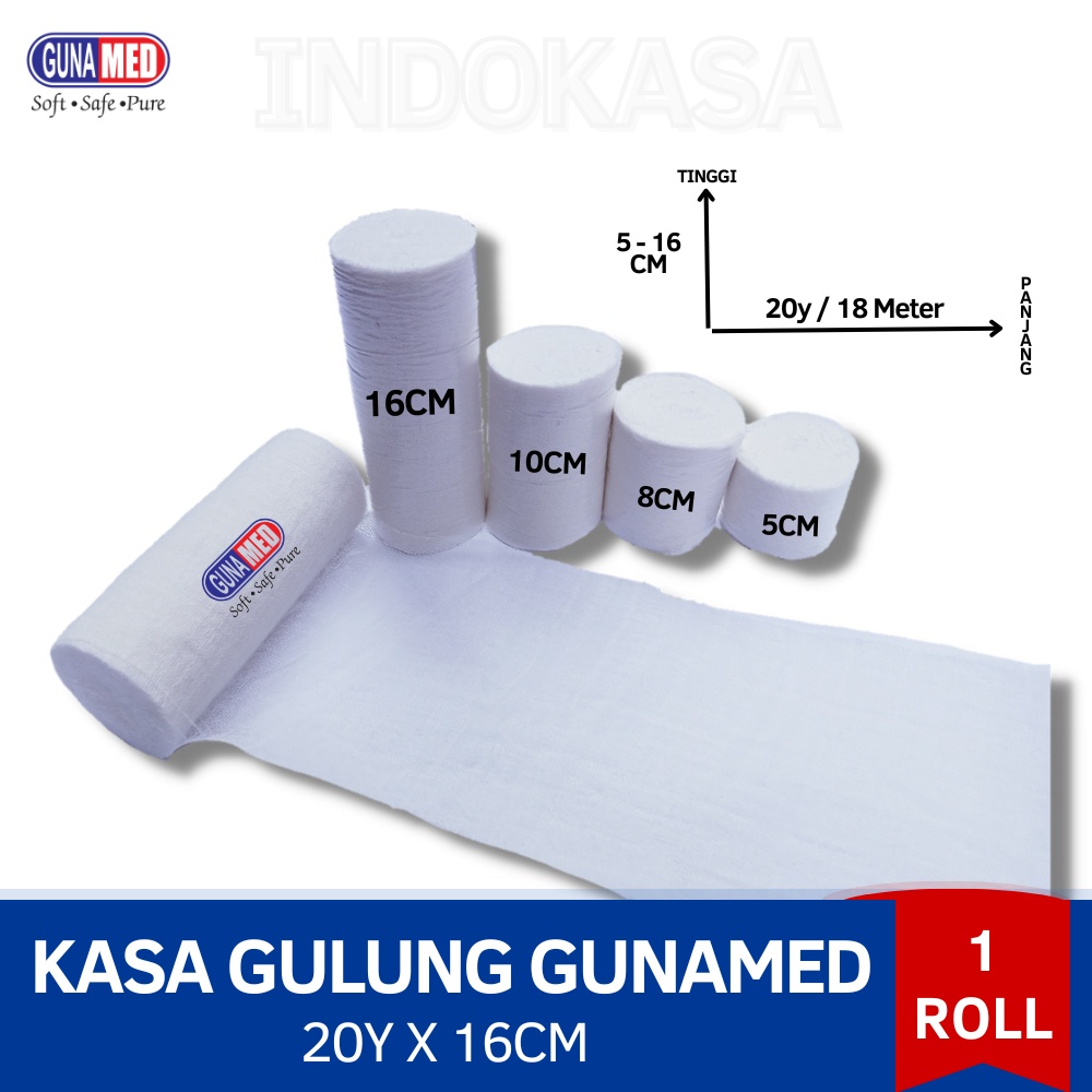 COD/ GUNAMED KASA gulung kasa steril 16 cm x 20 yard - 16cm x 20yard