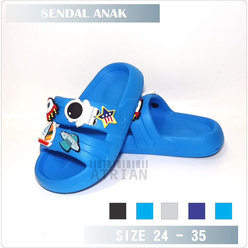 NEW Oricon Sandal anak Laki-laki Selop Bandua Karakter Astronot Lucu /Sendal anak laki laki