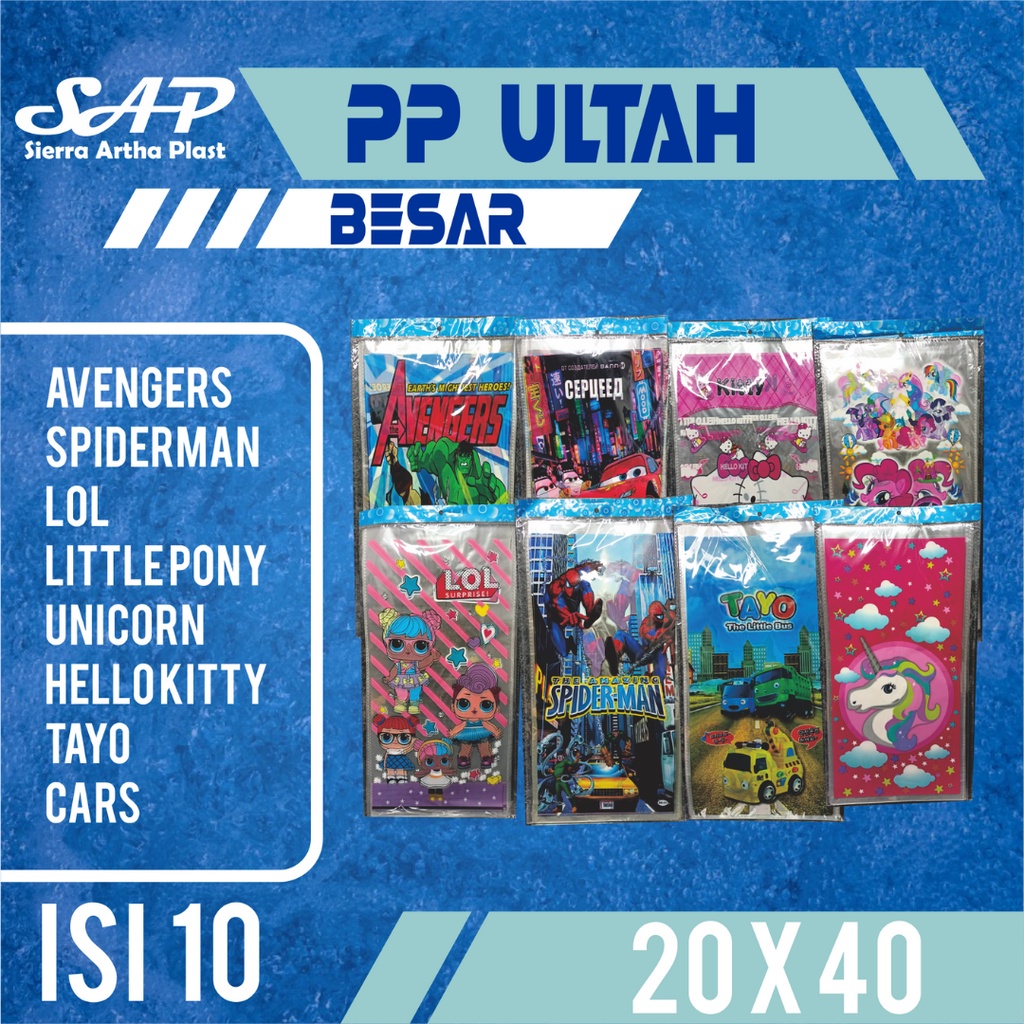 Kantong Plastik PP Ulang Tahun 20 x 40 (isi 10 lbr) | Party Bag | Plastik Ulang Tahun | | Plastik Ultah Karakter