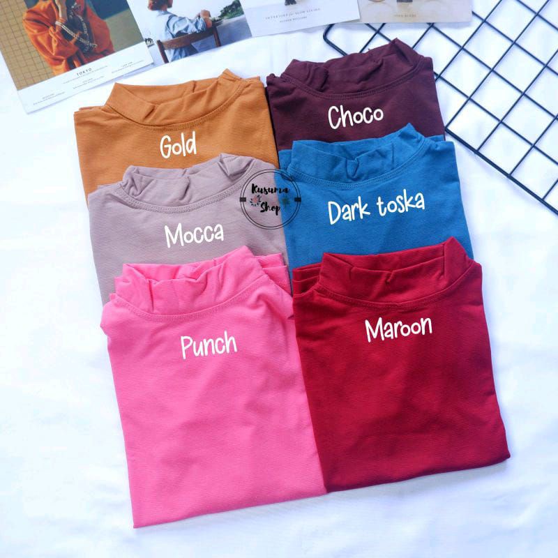 manset kaos anak 5-7 tahun model turtle neck size XL bahan rayon premium