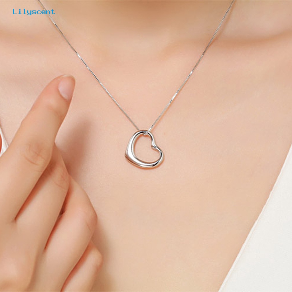 [LS] Fashion Kalung Berbentuk Hati Liontin Berongga-out Geometris925 Perak Electroplating Kepribadian Dekorasi Aksesori Kreativitas Jantung Perhiasan Lady Necklace Untuk Perjamuan