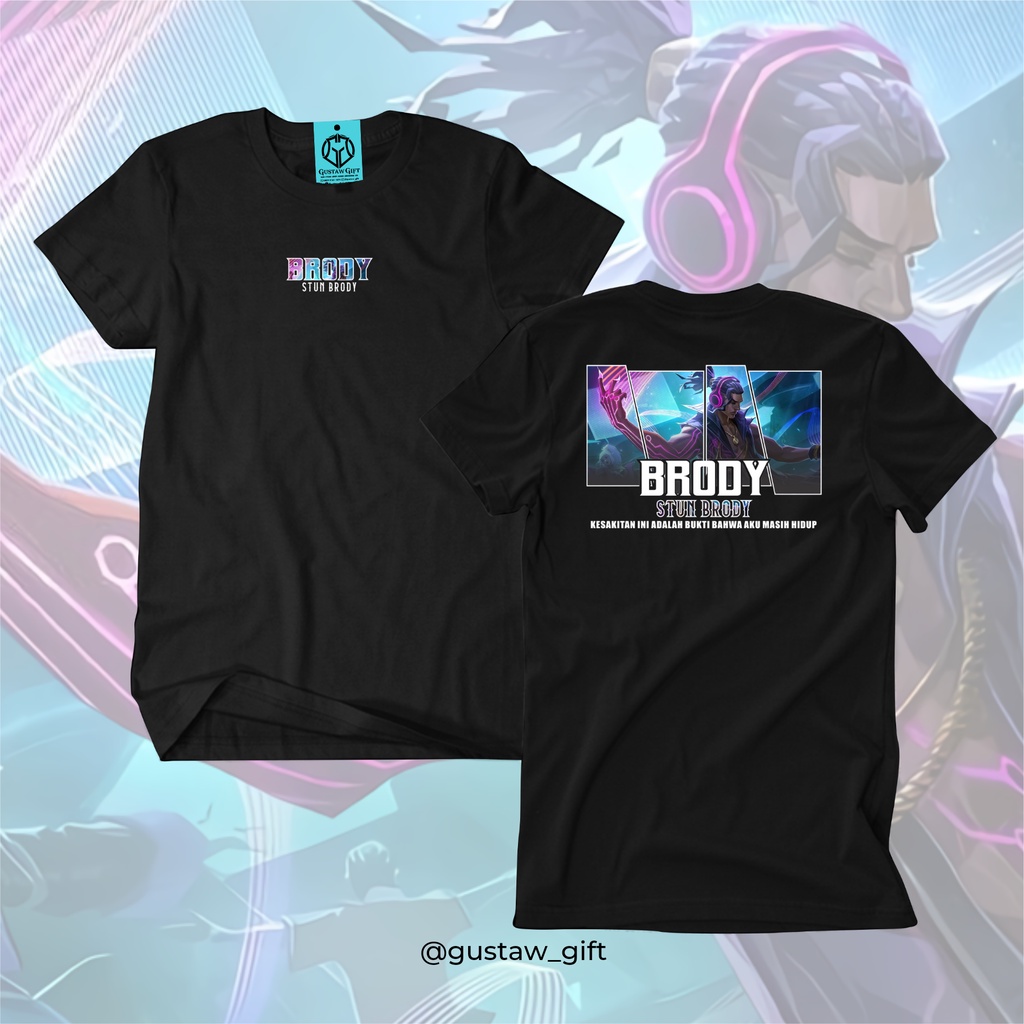 GG T-Shirt BRODY S.T.U.N Skin S.T.U.N Brody Mobile Legends Kaos Custom Katun Slim-fitting
