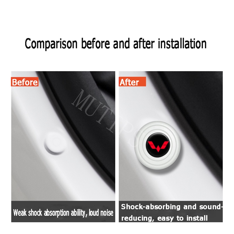 Wuling 4/8/12/16Pcs Baru Luminous Type Car Door Trunk Anti Shock Tabrak Pad Silikon Stiker Mengurangi Kebisingan Penyangga Untuk Almaz Confero Cortez Confero s