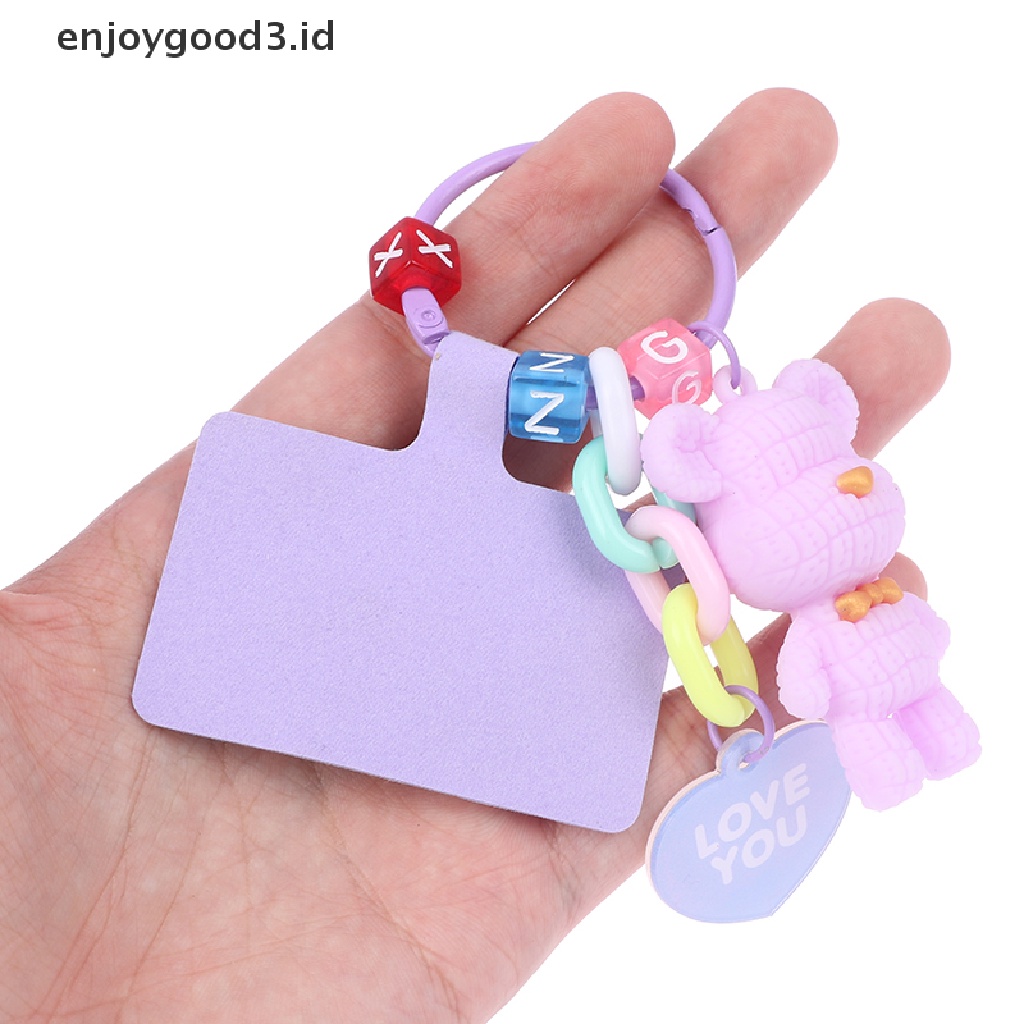 [Rready Stock] 1Pc Lucu Kartun Beruang Rantai Ponsel Manik-Manik Gantungan Kunci Aksesoris Telepon (ID)