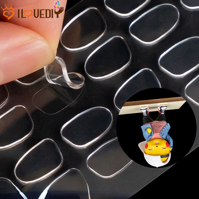 1per10lembar Universal Traceless Balon Stiker Stretchable Fixing Dot Tapes No tailoring Clear Nanogel Perekat Kuat Lem Dua Sisi Untuk Boneka Foto Mobil Ornamen