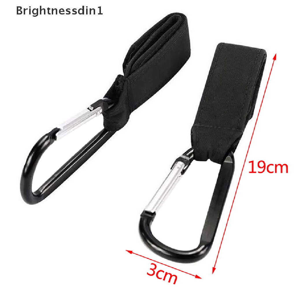 [Brightnessdin1] 1pcs pu Leather Baby Bag Stroller Hook Rotate 360derajat Rotatable Multi-Fungsi Stroller 2in1 Metal Hook Stand Accessorie Boutique