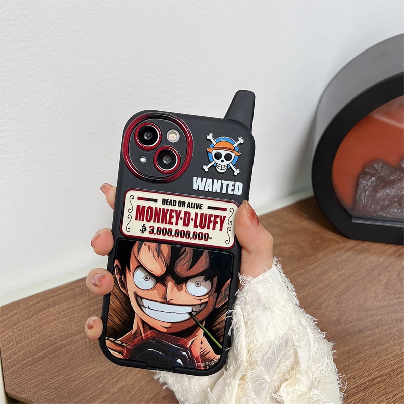 IPHONE Case Pelindung Cermin Kartun Untuk Iphone14 13 12 11 Pro Max Animasi Luffy &amp; Soron Casing Belakang