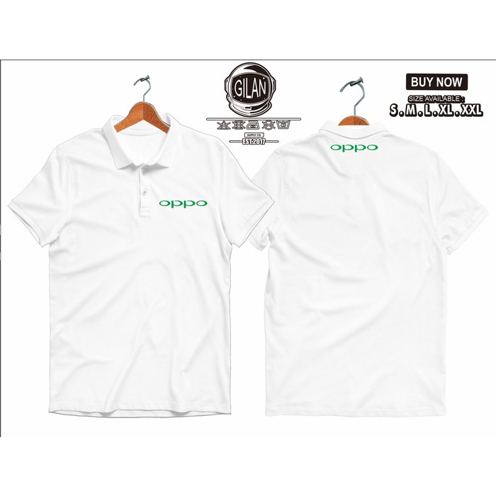 Polo Shirt Kaos Polo Gadget Oppo Logo Merk Handphone