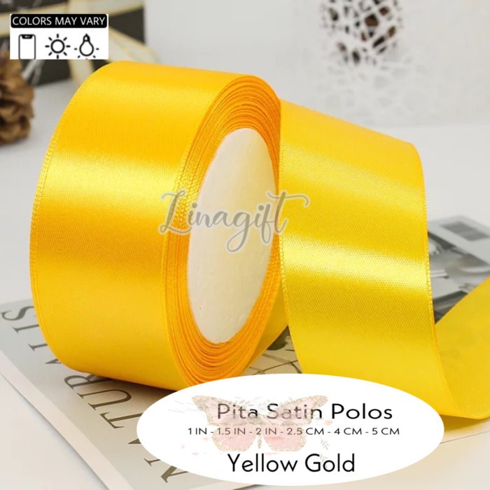 

AIM24- PITA SATIN POLOS 1.5INCH/ 4CM (Rol-18mtr) SATEEN/ KAIN/ HIASAN KADO - YELLOW GOLD
