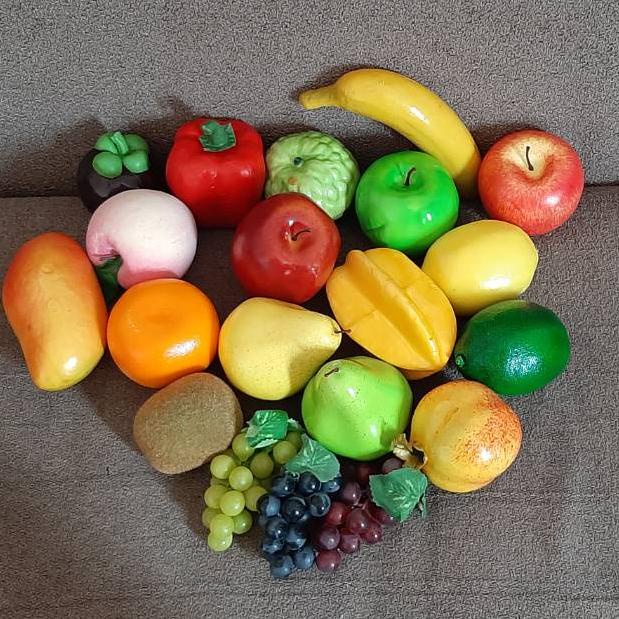 Terlaku... buah hias pajangan artificial buah-buahan palsu buah pajangan belimbing delima jeruk apel