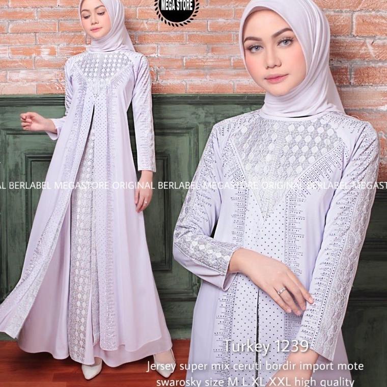 PALING DIMINATI E32 Gamis Turkey 1239 Hawa  White Dress Gamis Putih By Original Megastore Farzolla 2