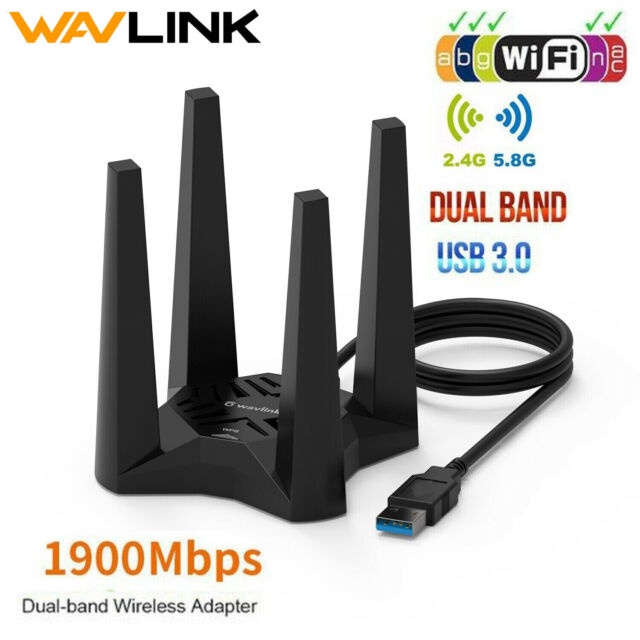 WIFI USB Dual Band WAVLINK AC1900 Wifi 6 High Gain 4 Antena