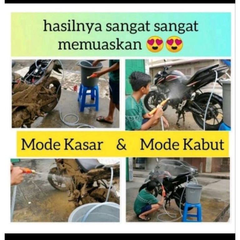 ☢️🉐🇯🇵 Set Lengkap Mesin Cuci Motor 340psi 23.4 Bar 8 LPM Power Sprayer Alat Steam Jet Cleaner AC DC