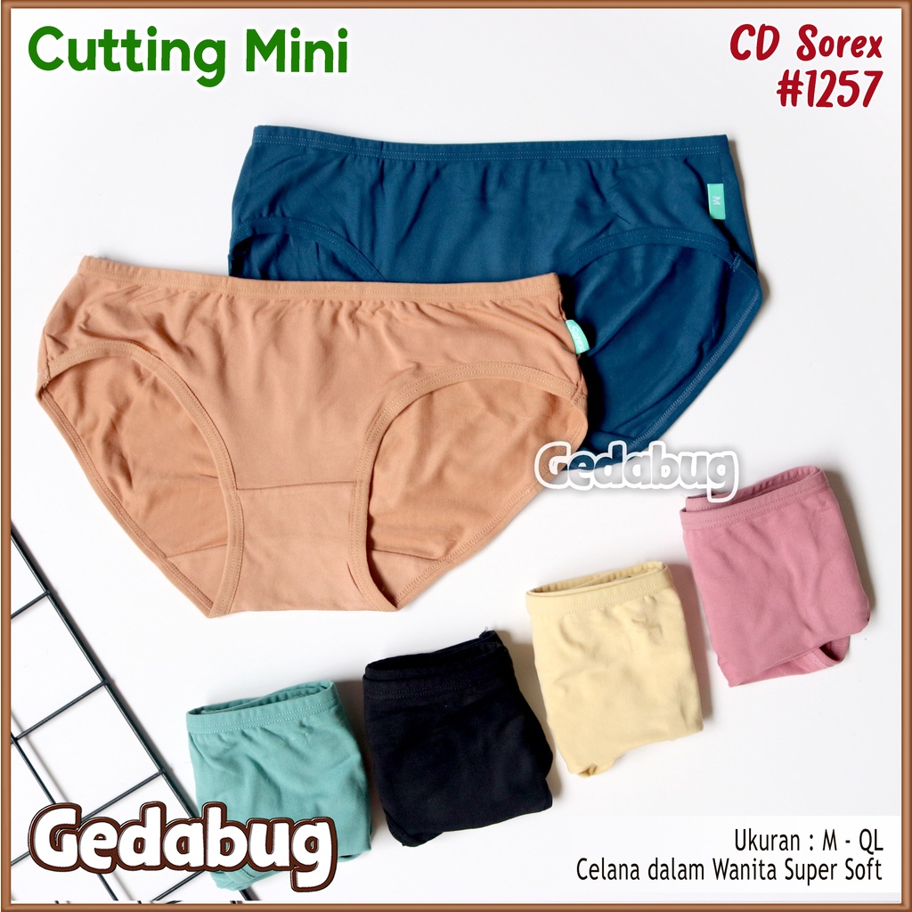 6 Pcs - CD Wanita Sorex 1257 Cutting Mini | Celana dalam wanita Super Soft |