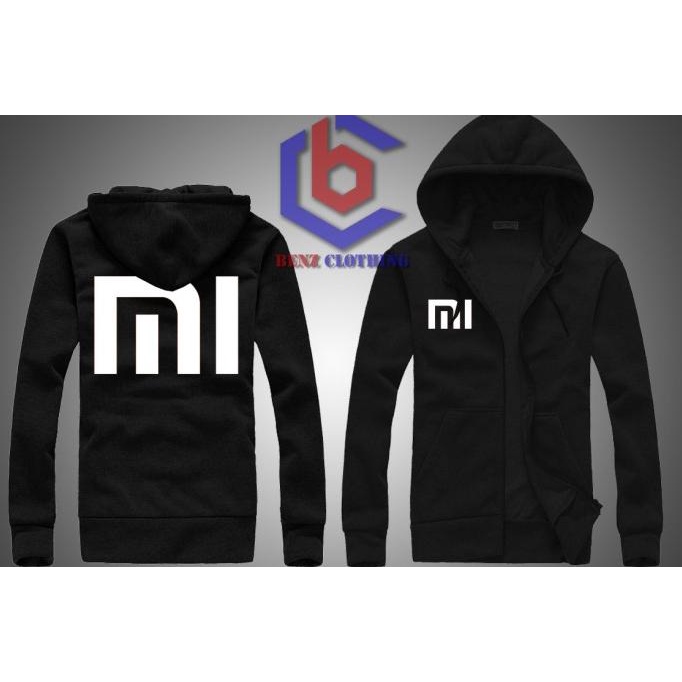 Jaket Hoodie Sweater XIOMI Outerwear Pria Wanita Zipper Resleting Depan Polos Sablon Polyflek Korea