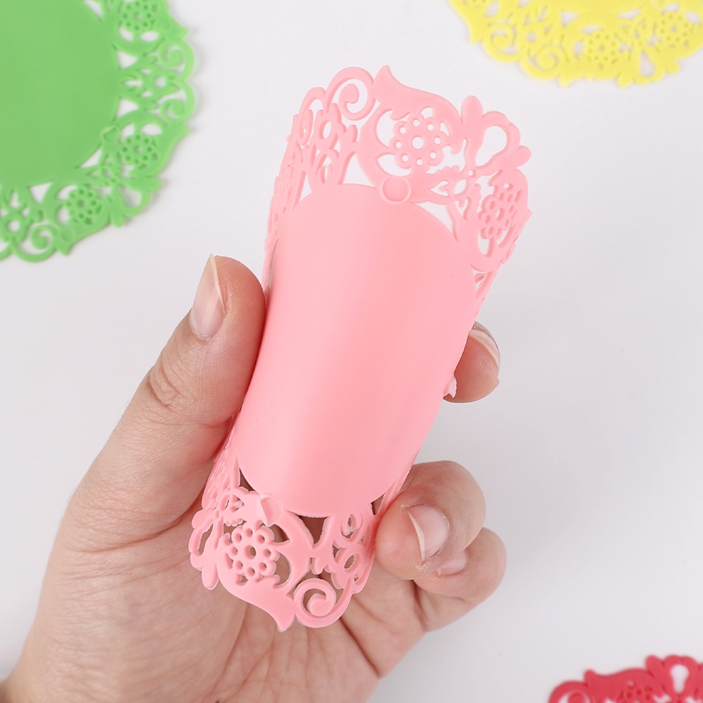 Tatakan Gelas Alas Cangkir Silikon Anti Licin Model Renda Floral - LPM Shop