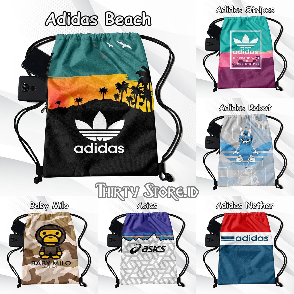Tas Serut Full Print Ransel Pria Dan Wanita Anti Air Olahraga Renang Lari Futsal Basket