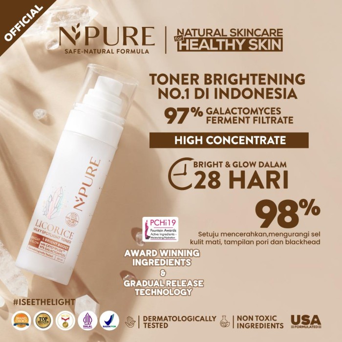 NPURE Licorices Brightening Package (Fw, Toner, Serum, Moisturizer)