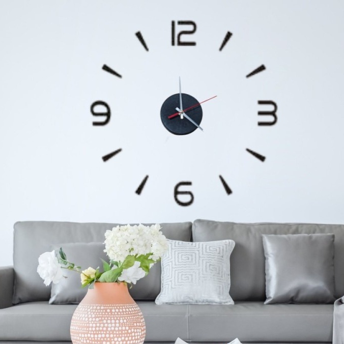 Jam Dinding Tempel DIY 3D Analog - Giant Modern Clock Premium