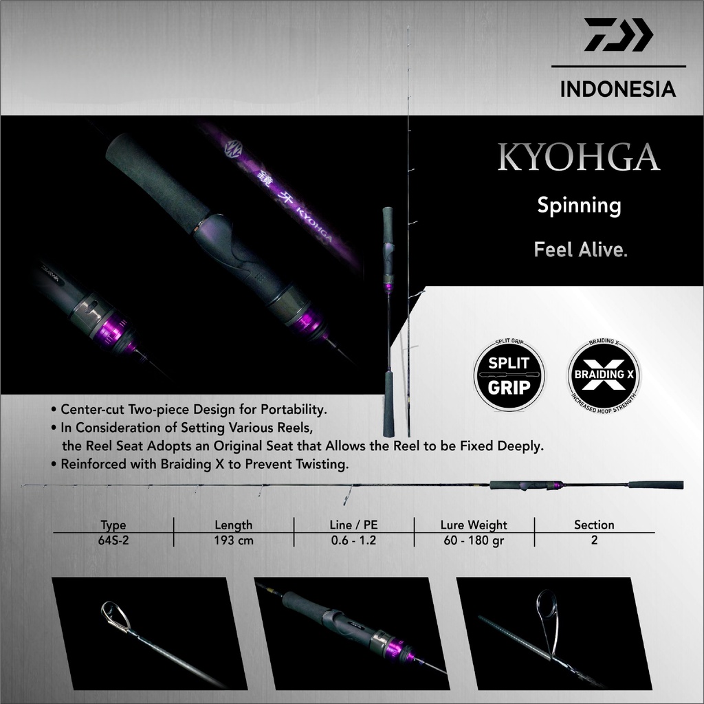 Rod / Joran Jigging Daiwa Kyohga 64S-2
