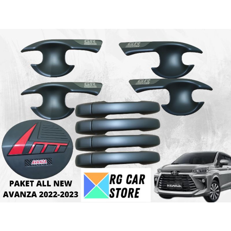 PAKET OUTER HANDLE TANK COVER ALL NEW AVANZA 2022-2023 BLACK DOFF GR SERIES DIJAMIN PNP BERKUALITAS