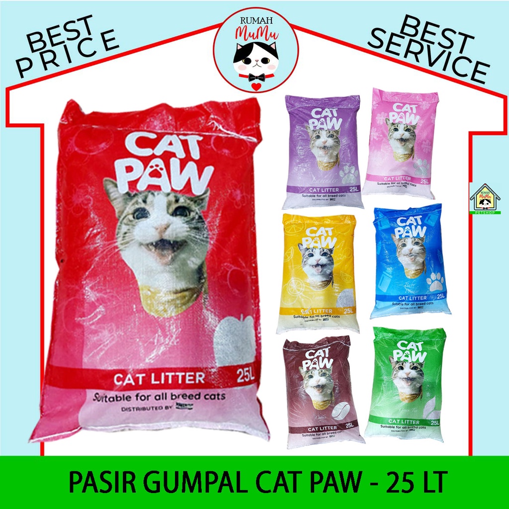 PASIR GUMPAL WANGI CAT PAW ANEKA AROMA GOOD QUALITY 25 LT KHUSUS OJEK ONLINE