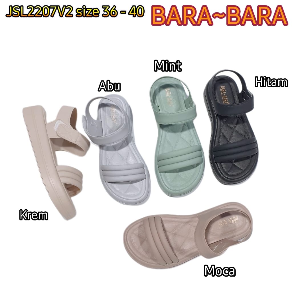 BARA BARA ORIGINAL jelly sandal karet empuk murah wanita selop import barabara cewek JSL2207V2