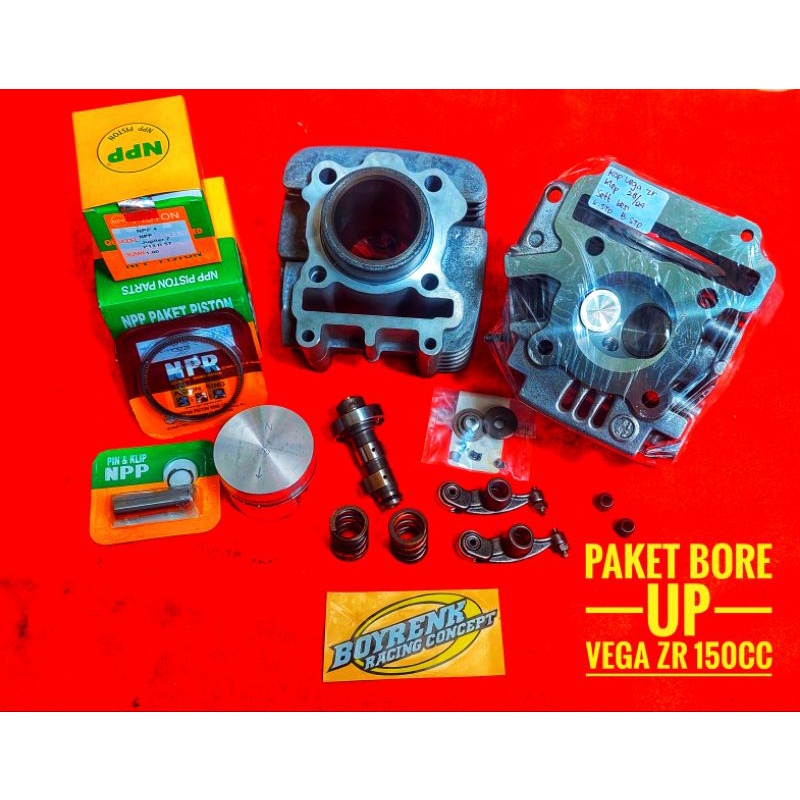 PAKET BORE UP CYLINDER BLOCK+KOP VEGA ZR FULL ISI 130CC-150CC BOYRENK RACING