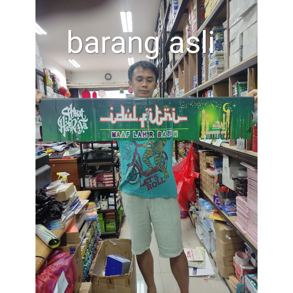 

garlan idul fitri lebaran 1 meter x 20 cm satuan full color rawis kecil