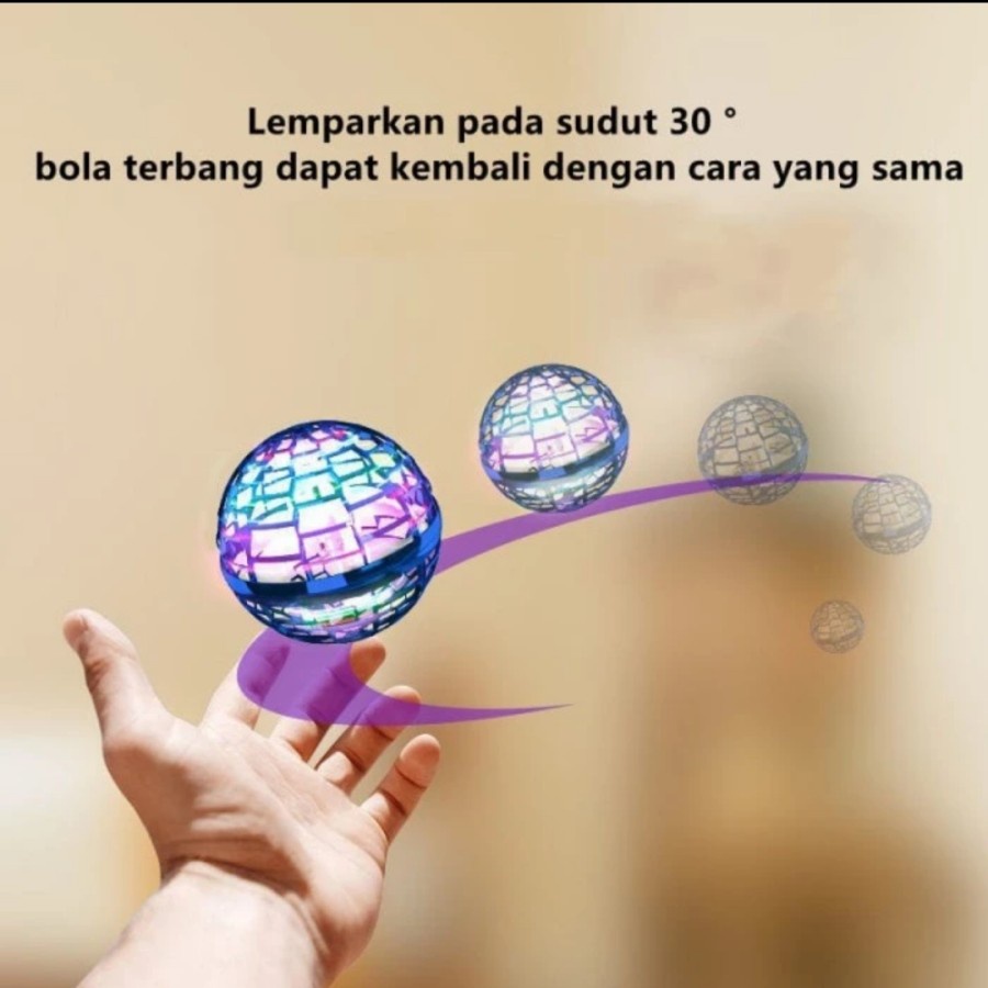 Mainan Bola Terbang Sensor LED Magic Ball UFO Flying Spinner Drone New