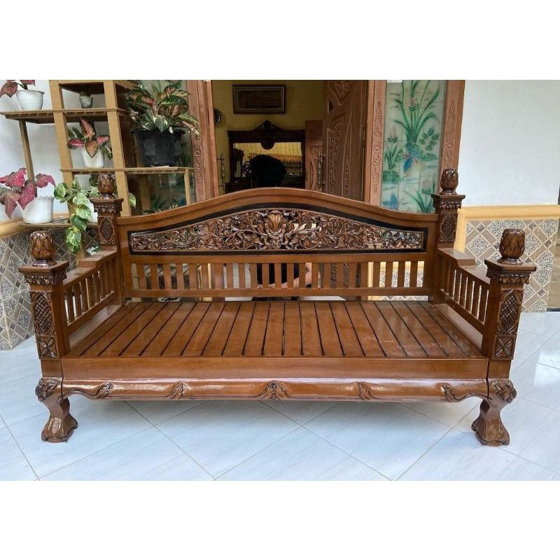 bangku teras bale bale jati resban jati bangku jati kayu sejati solid termurah