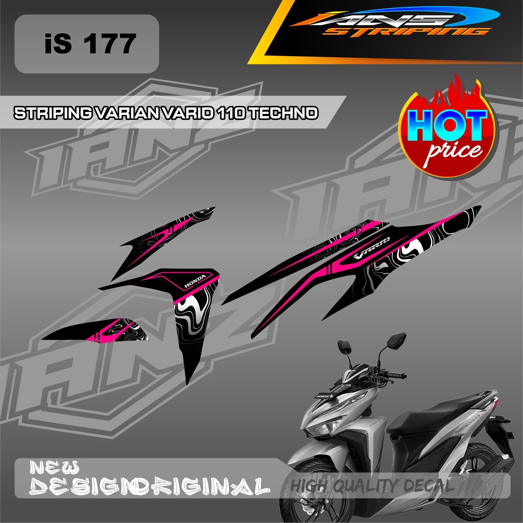 DECAL STRIPING LIST VARIO TECHNO 110 OLD / HONDA VARIO TECHNO 110 MENGGUNKAN BAHAN BERKUALITAS /  TIDAK MUDAH PUDAR / DECAL KERETA VARIO TECHNO  IS177